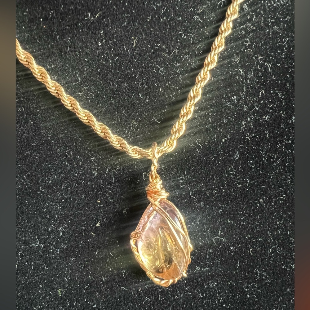 Gold-Filled Choker with Ametrine Pendant — Artist Wire Work - Picture 6 of 15